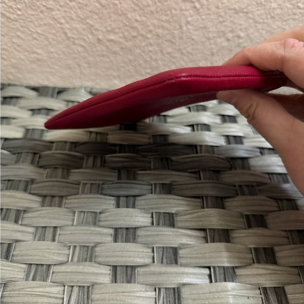 Coach Red Pebbled Leather Wristlet Zip Pouch Wallet - Picture 7 of 16